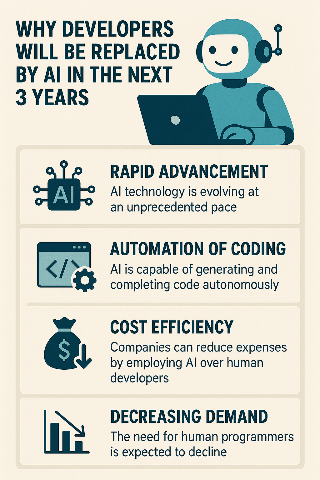 Infographic on AI Replacing Developers
